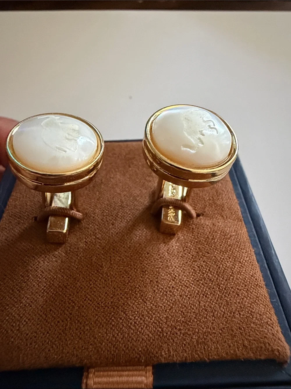 Banana Republic Gold and Cream Round Cuff Links box not included